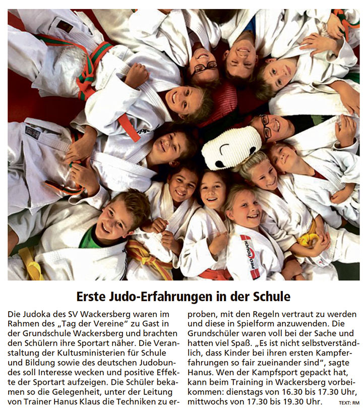 Judotag Toelzer Kurier vom 30.11.2018